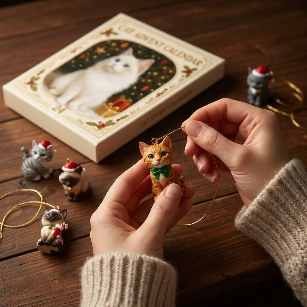 Cat Advent Calendar 24 Unique Acrylic Ornaments