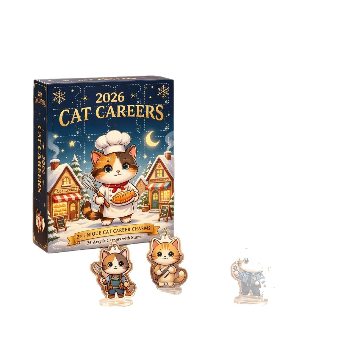 Cat Advent Calendar Acrylic 24 Compartments