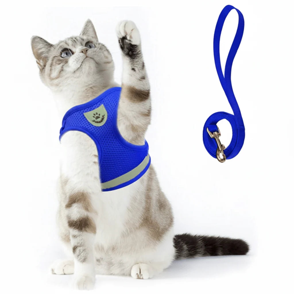 Cat Harness Escape-Resistant Adjustable Reflective With Leash Included