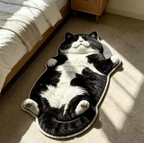 Cat Shaped Rug Soft Pile Non-Slip Washable