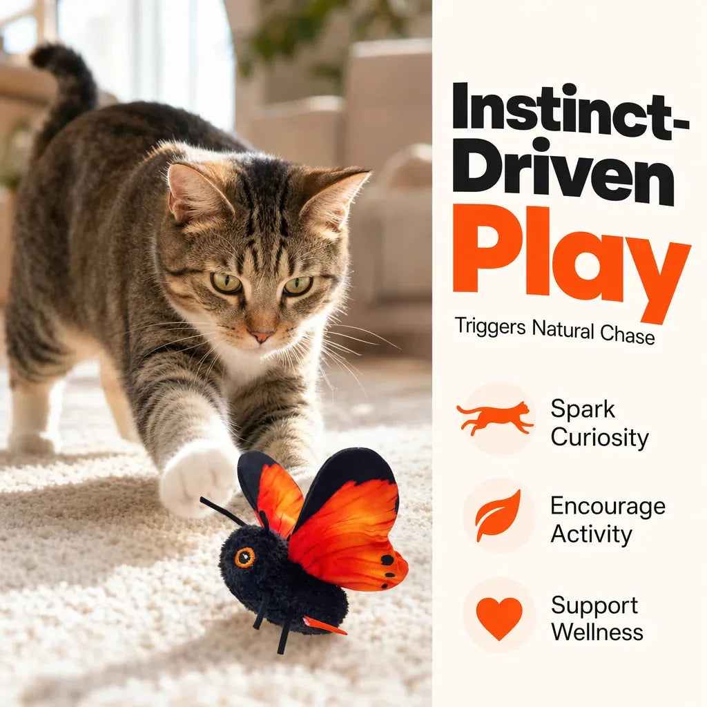 Cat Toy Fluttering Butterfly Motion-Activated