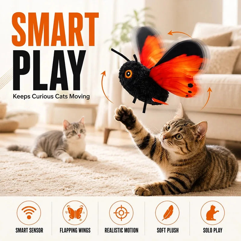 Cat Toy Fluttering Butterfly Motion-Activated