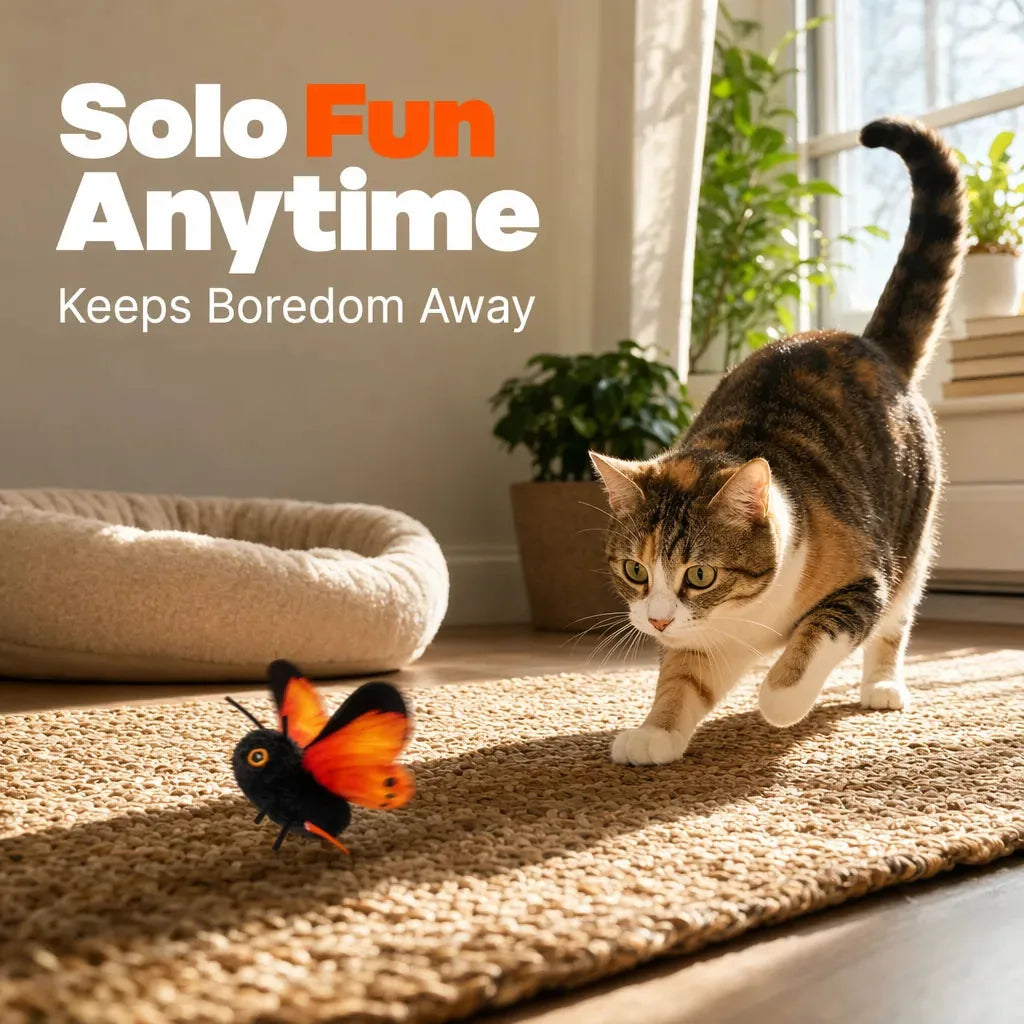 Cat Toy Fluttering Butterfly Motion-Activated