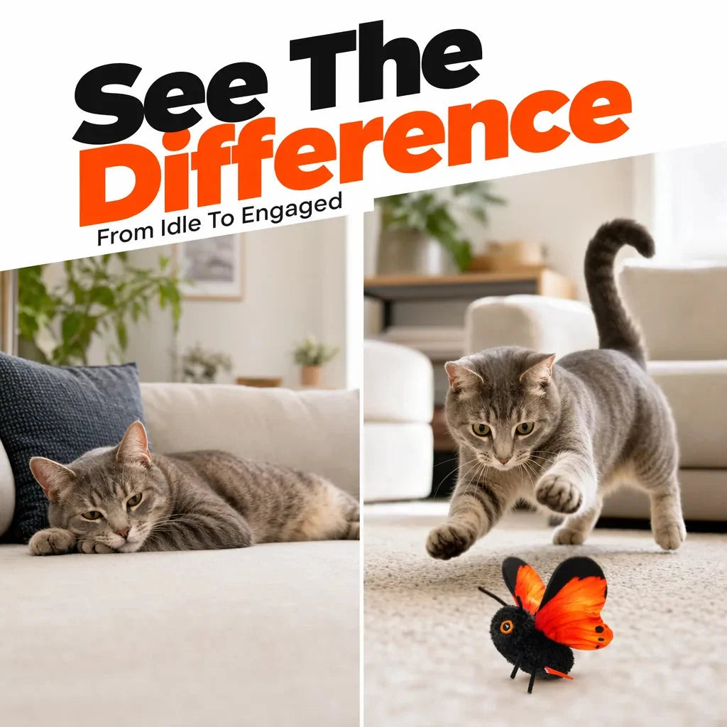 Cat Toy Fluttering Butterfly Motion-Activated