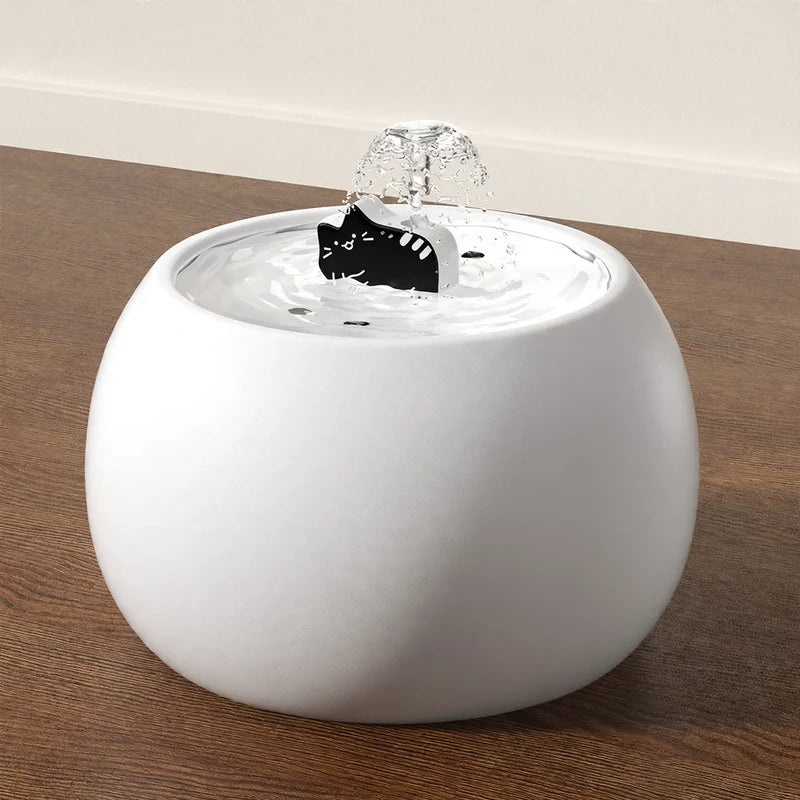Cat Water Fountain Ceramic Filtered Circulating Water