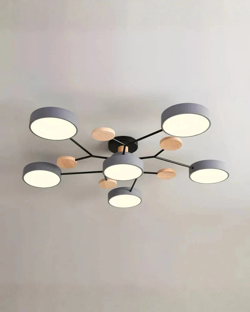 Ceiling Light 35-Inch Low-Profile LED Wood And Metal