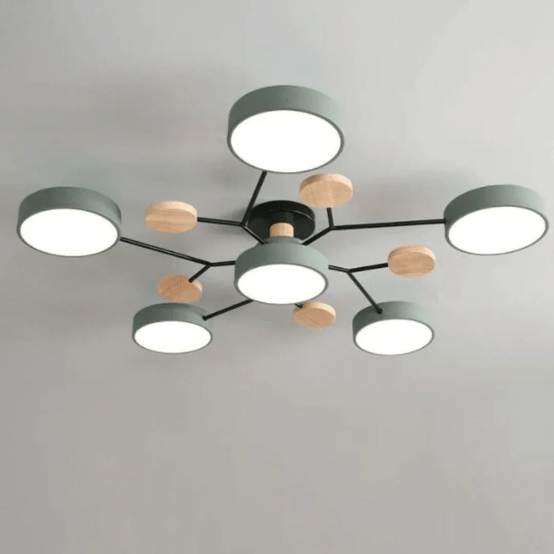 Ceiling Light 35-Inch Low-Profile LED Wood And Metal