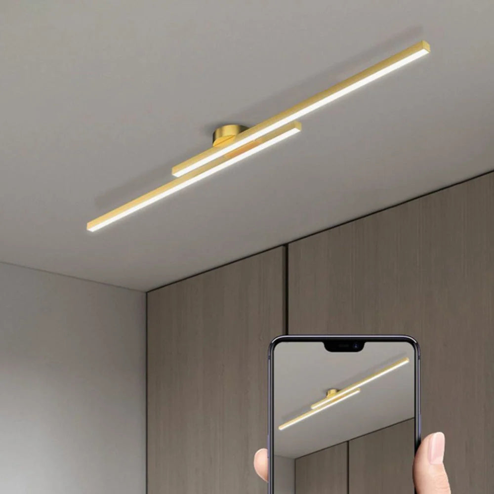 Ceiling Light Aluminum Semi-Recessed LED Three-Color Switchable Dimmable