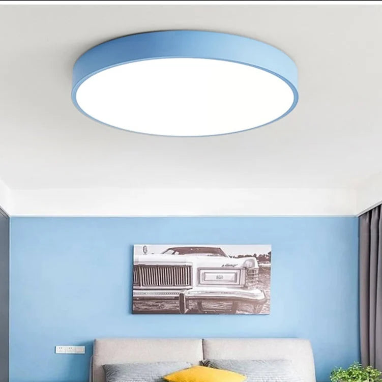 Ceiling Light Round Macaron Design Integrated LED Diffused Light