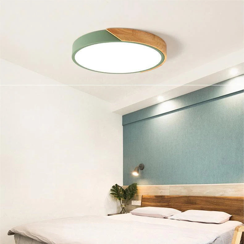 Ceiling Light Round Macaron Design Integrated LED Diffused Light
