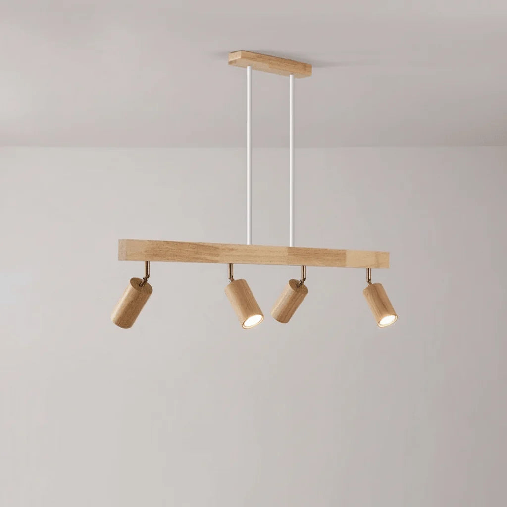 Ceiling Light Solid Wood Adjustable Directional Head