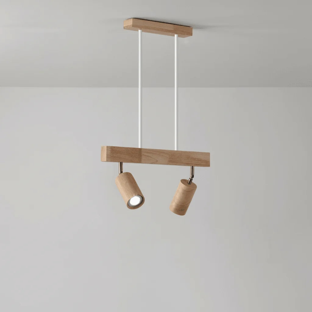 Ceiling Light Solid Wood Adjustable Directional Head