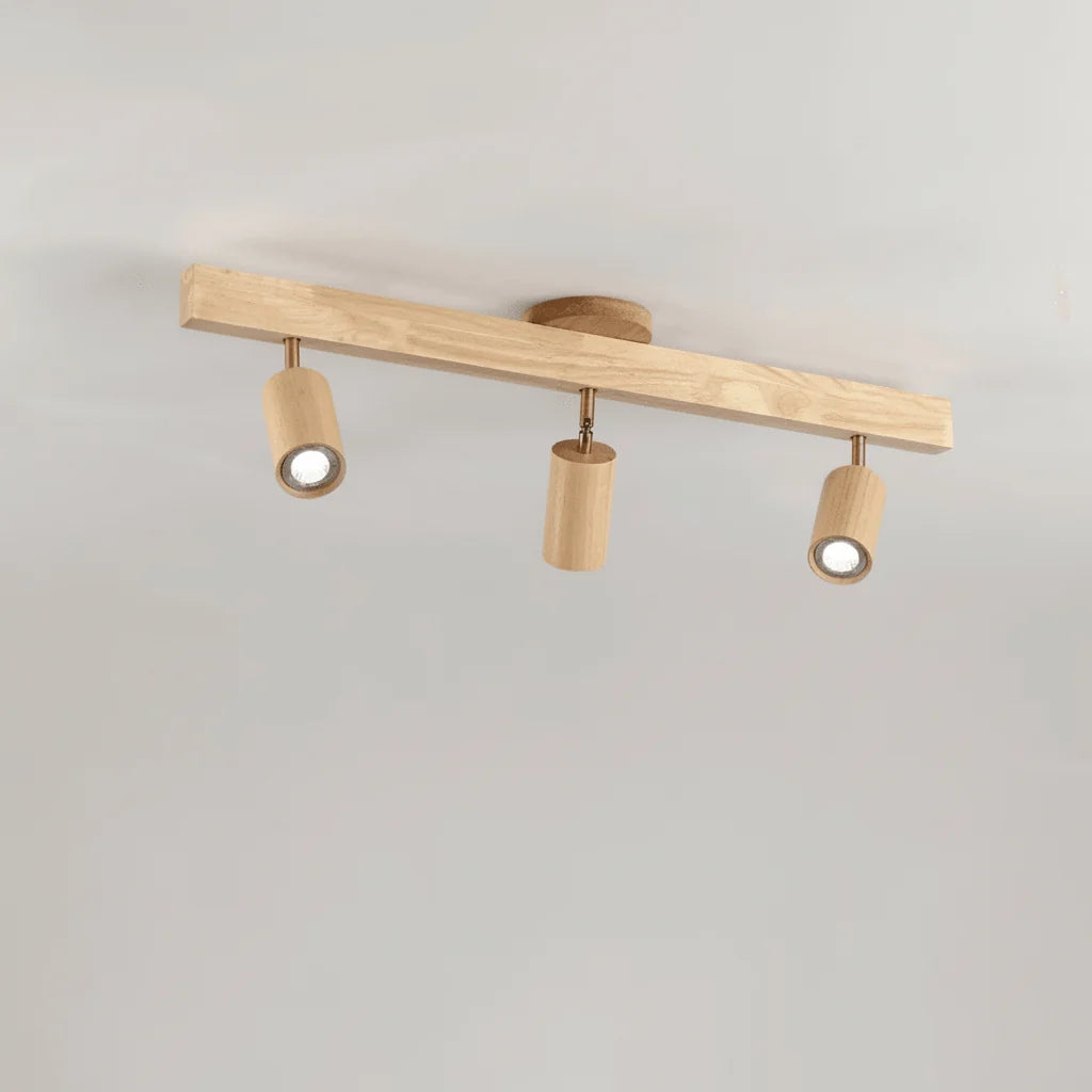 Ceiling Light Solid Wood Adjustable Directional Head
