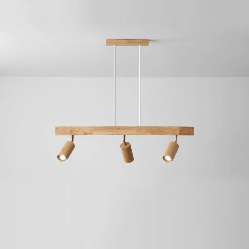 Ceiling Light Solid Wood Adjustable Directional Head