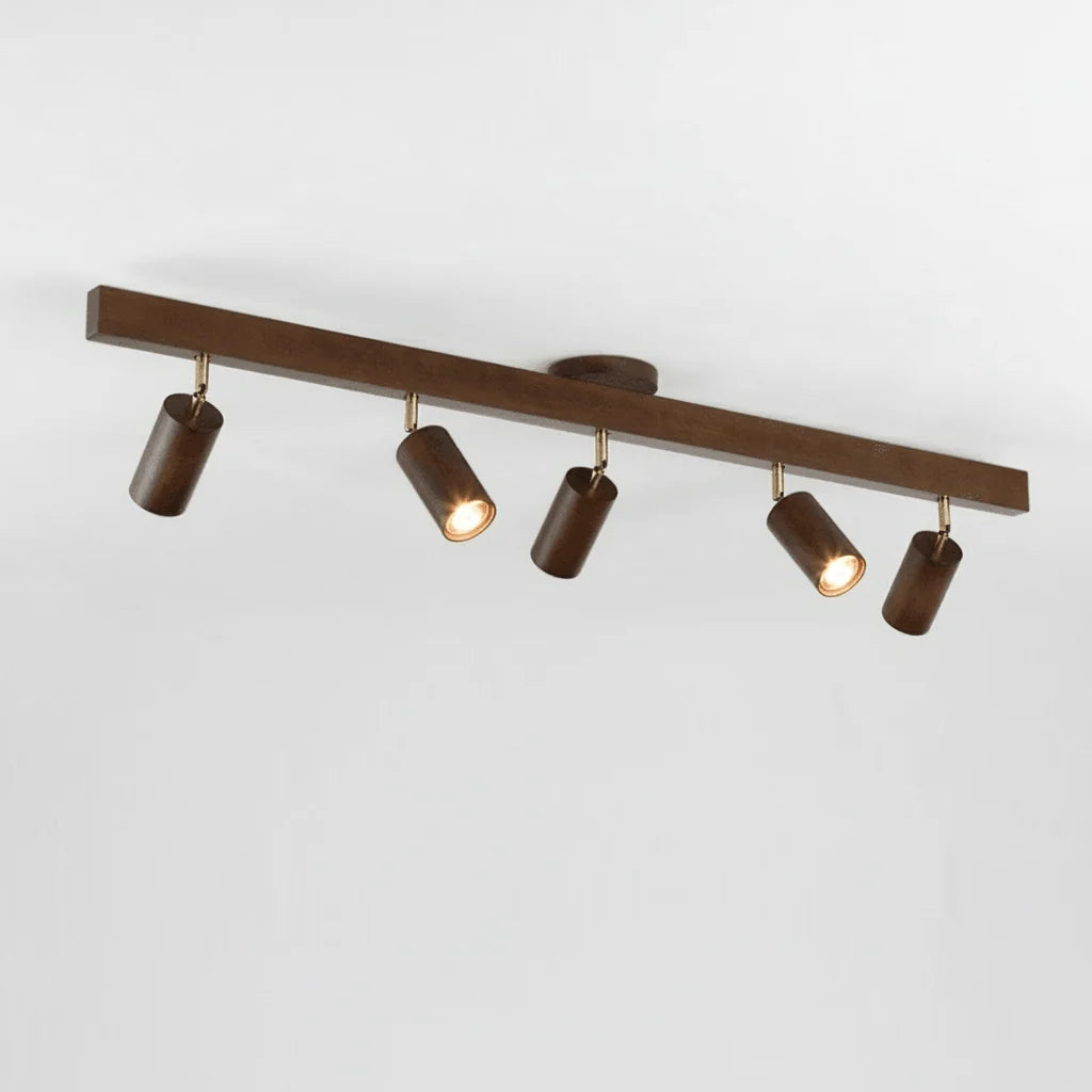 Ceiling Light Solid Wood Adjustable Directional Head