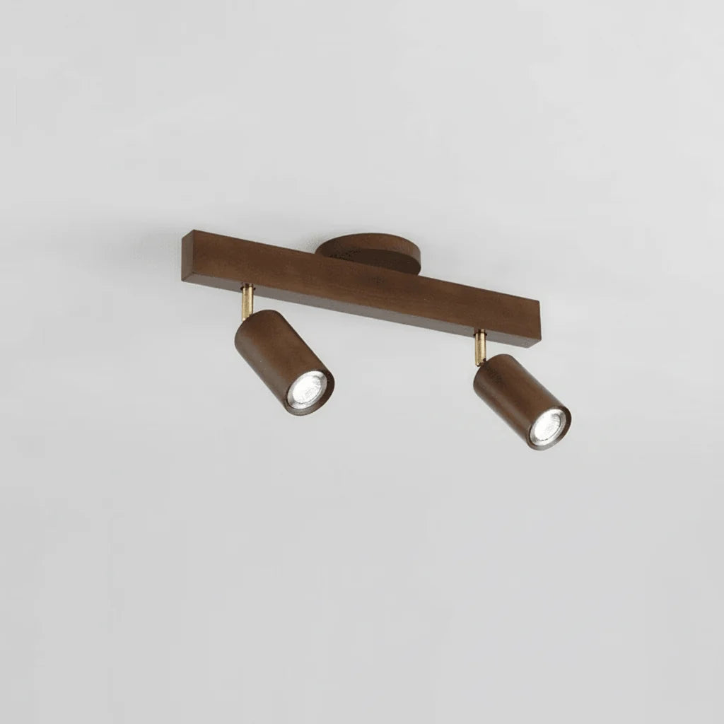 Ceiling Light Solid Wood Adjustable Directional Head