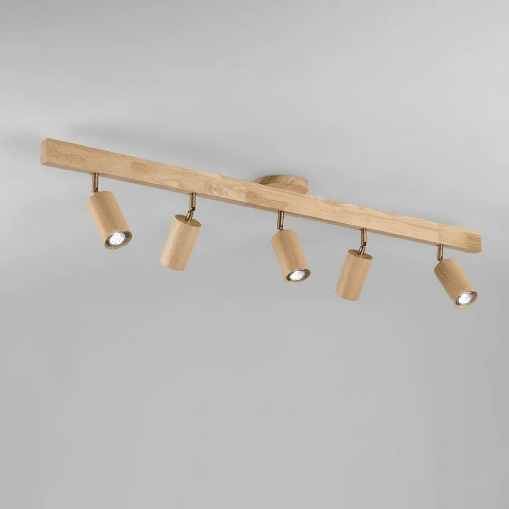 Ceiling Light Solid Wood Adjustable Directional Head