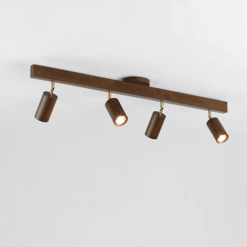 Ceiling Light Solid Wood Adjustable Directional Head