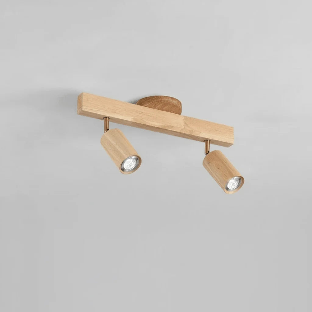 Ceiling Light Solid Wood Adjustable Directional Head