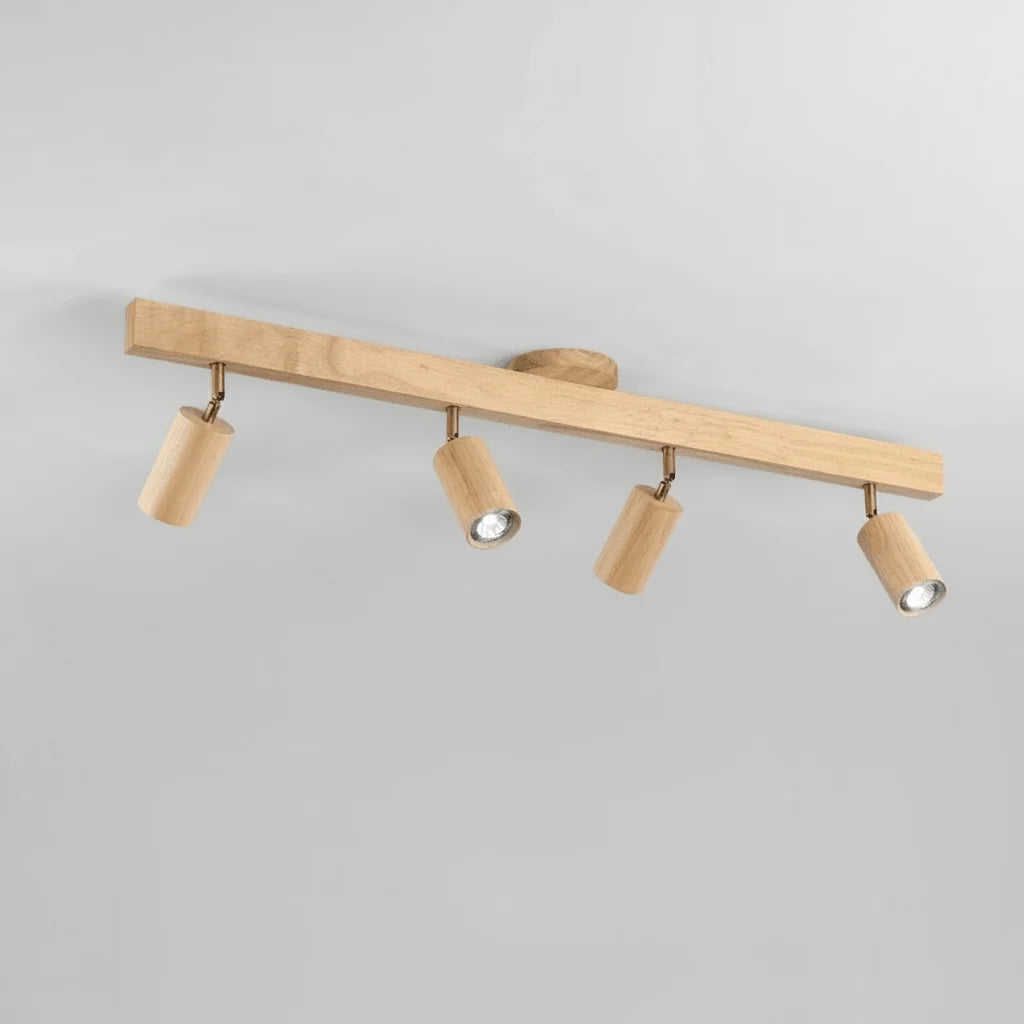 Ceiling Light Solid Wood Adjustable Directional Head