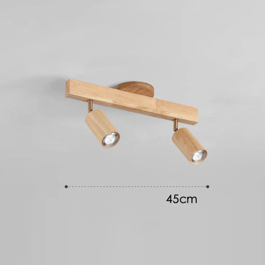 Ceiling Light Solid Wood Adjustable Directional Head