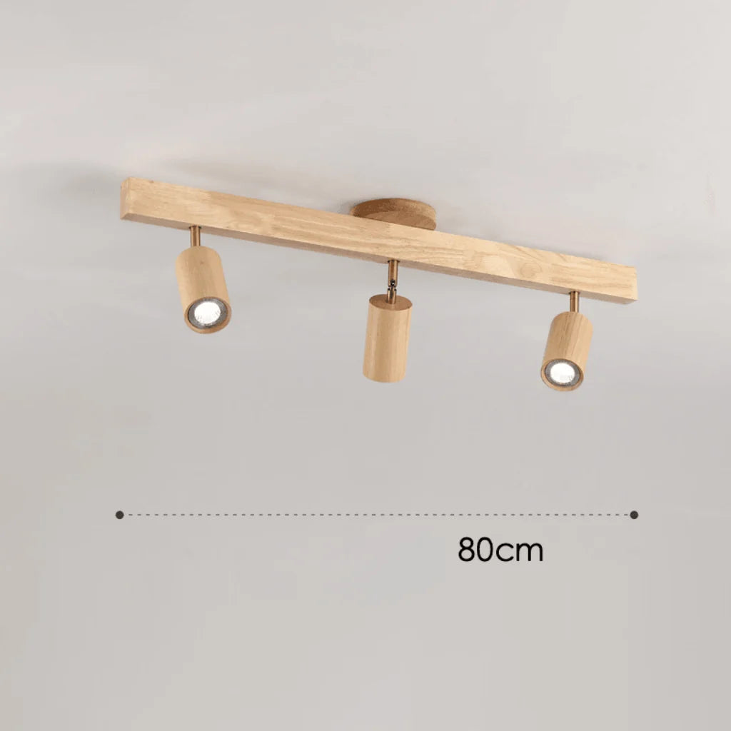 Ceiling Light Solid Wood Adjustable Directional Head