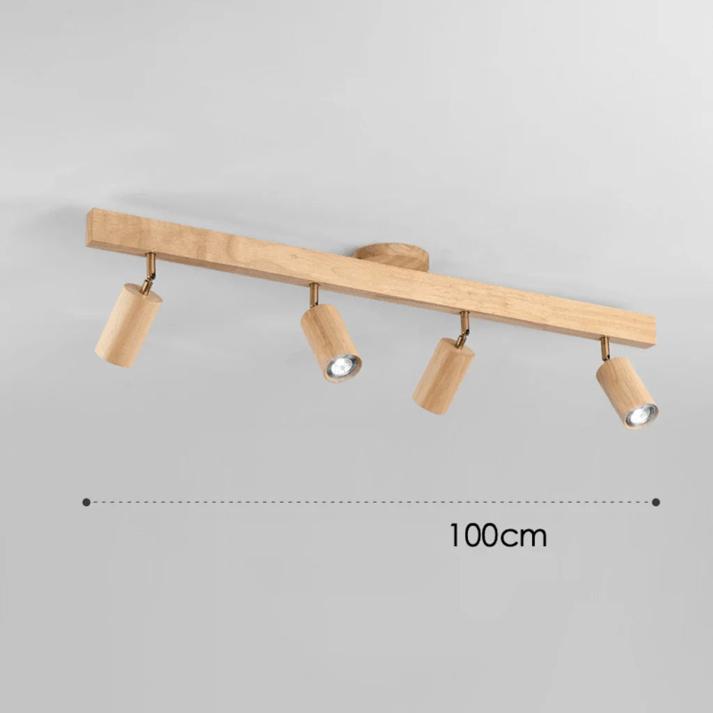 Ceiling Light Solid Wood Adjustable Directional Head