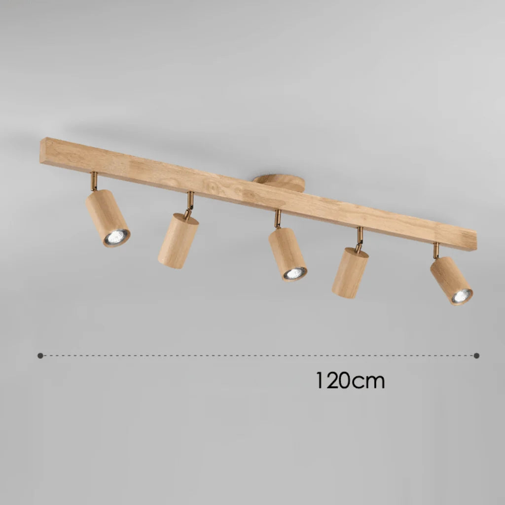 Ceiling Light Solid Wood Adjustable Directional Head