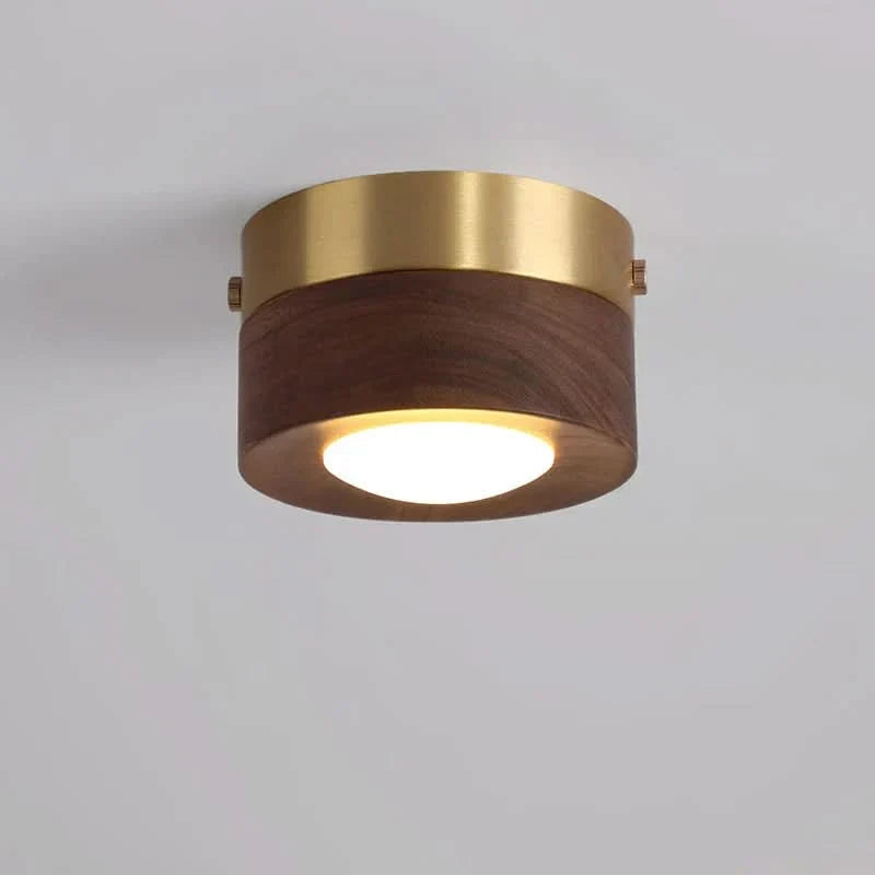 Ceiling Light Walnut Wood Integrated Energy-Efficient LED