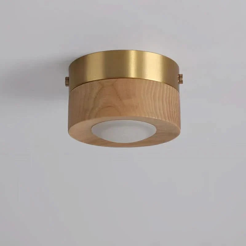 Ceiling Light Walnut Wood Integrated Energy-Efficient LED