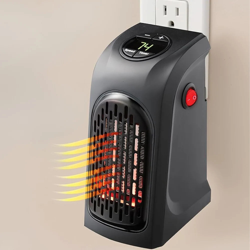 Ceramic Fan Heater 400-Watt Adjustable Thermostat 12-Hour Timer