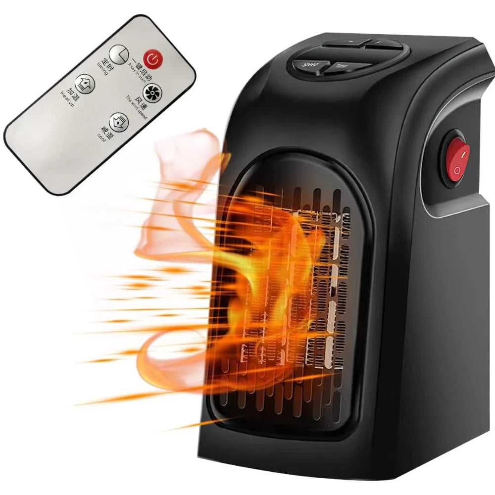 Ceramic Fan Heater 400-Watt Adjustable Thermostat 12-Hour Timer