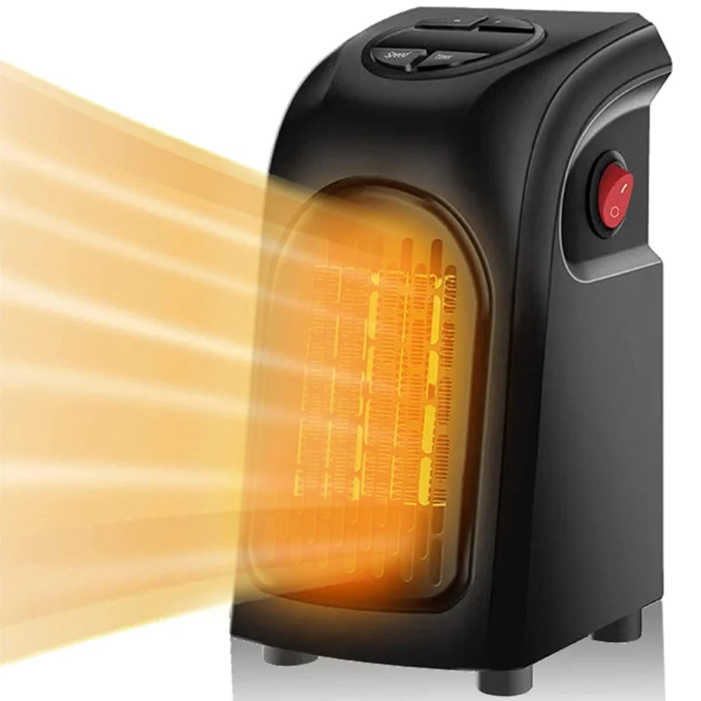 Ceramic Fan Heater 400-Watt Adjustable Thermostat 12-Hour Timer