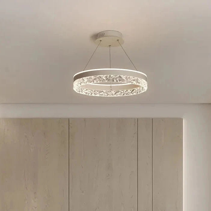 Chandelier Ring Design Crystal-Effect Inlay Dimmable LED