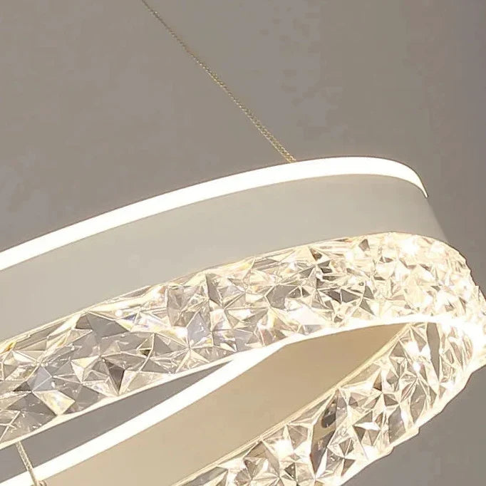 Chandelier Ring Design Crystal-Effect Inlay Dimmable LED