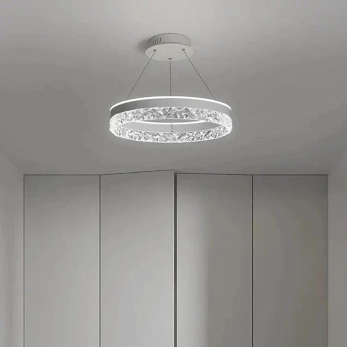 Chandelier Ring Design Crystal-Effect Inlay Dimmable LED