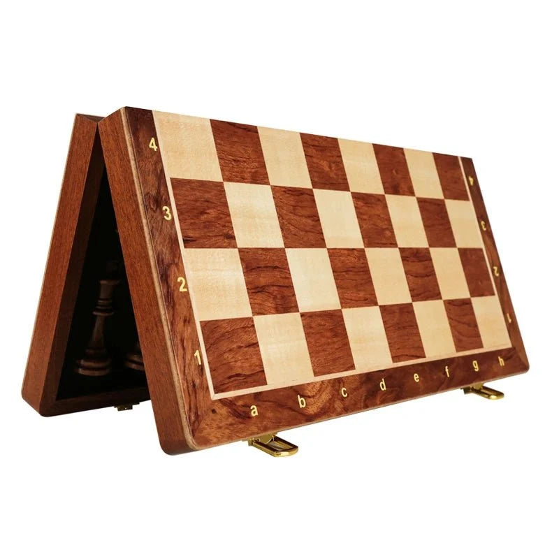 Chess Set Solid Walnut Folding Board Complete Pieces