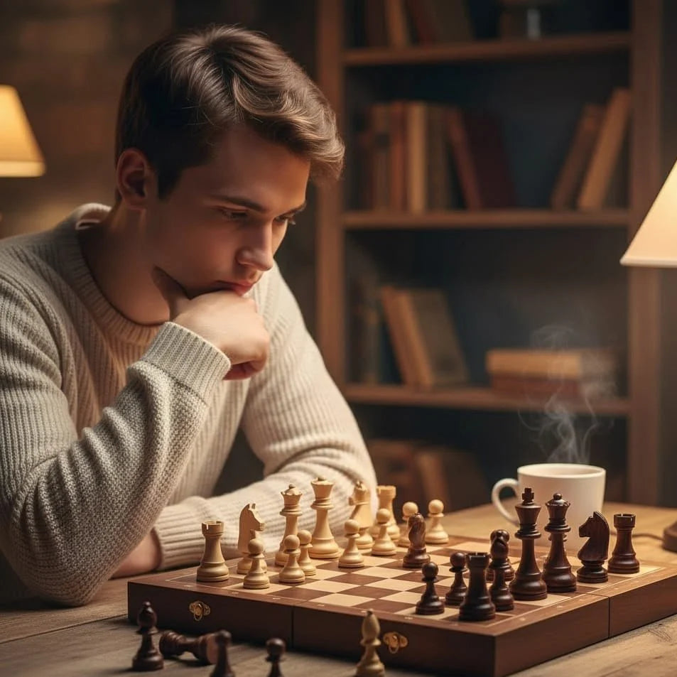 Chess Set Solid Wood Folding Board Built-In Storage