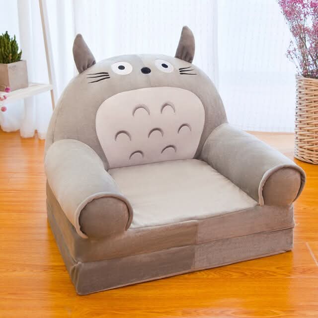 Children’s Storage Bench Foldable Animal Design Padded Velour Seat