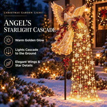 Christmas Garden Stake Lights Solar-Powered Cascading LED Lights