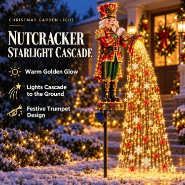Christmas Garden Stake Lights Solar-Powered Cascading LED Lights