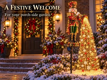 Christmas Garden Stake Lights Solar-Powered Cascading LED Lights