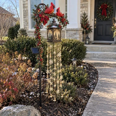 Christmas Garden Stake Lights Solar-Powered Cascading LED Lights
