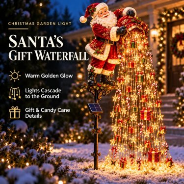 Christmas Garden Stake Lights Solar-Powered Cascading LED Lights