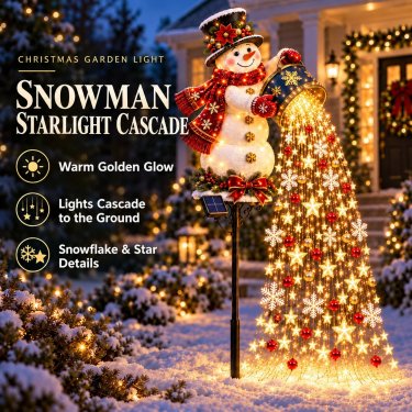 Christmas Garden Stake Lights Solar-Powered Cascading LED Lights