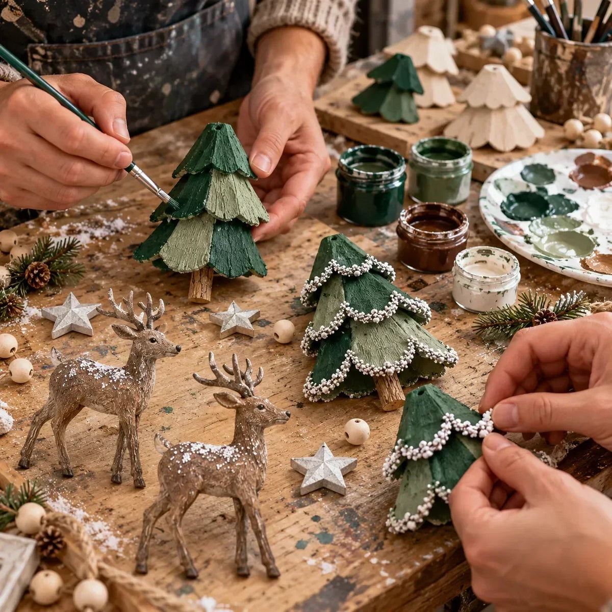 Christmas Garland Illuminated Woodland Deer Design