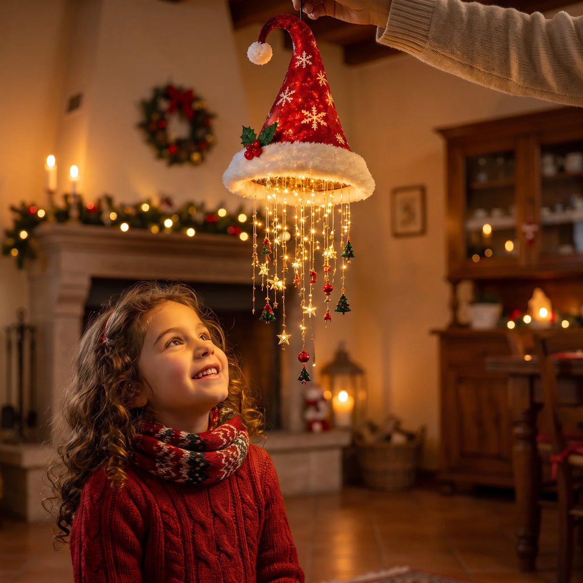 Christmas Hat LED String Lights Festive Party Accessory