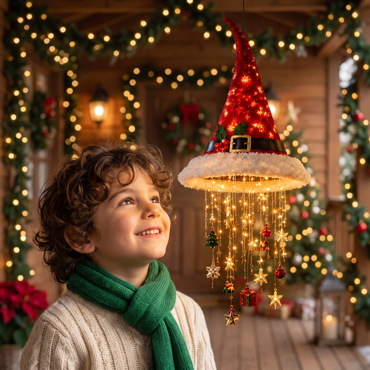 Christmas Hat LED String Lights Festive Party Accessory