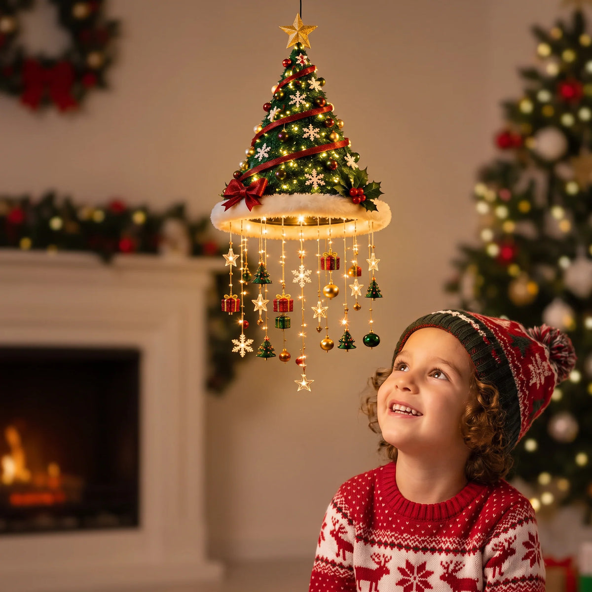 Christmas Hat LED String Lights Festive Party Accessory