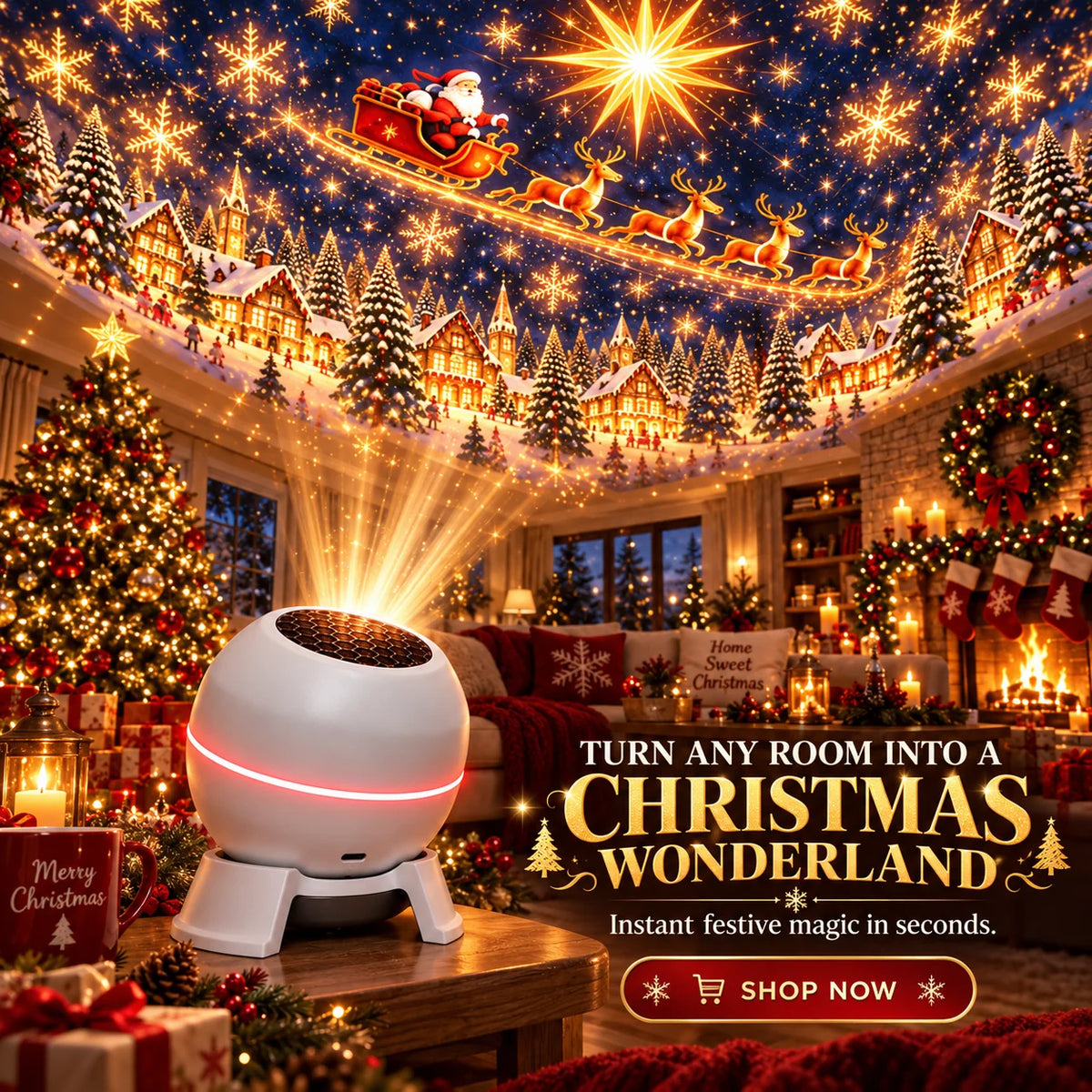 Christmas Light Projector Moving USB-Powered Holiday Patterns
